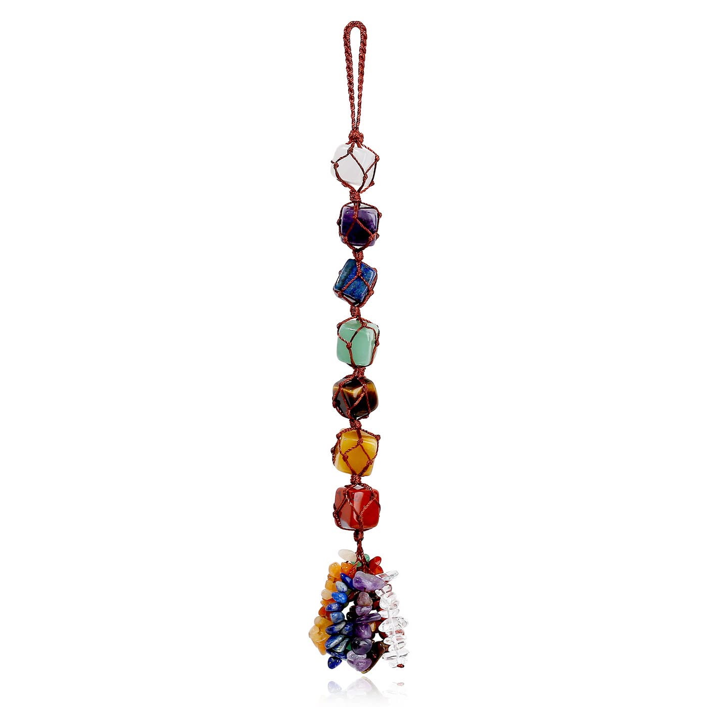 XIANNVXI 7 Chakra Crystals Hanging Healing Crystal Gifts Chakra Gifts Crystals and Healing Stones Hippy Wiccan Reiki Bohemian Spiritual Witchy Gifts for Women Car Hanging Accessories