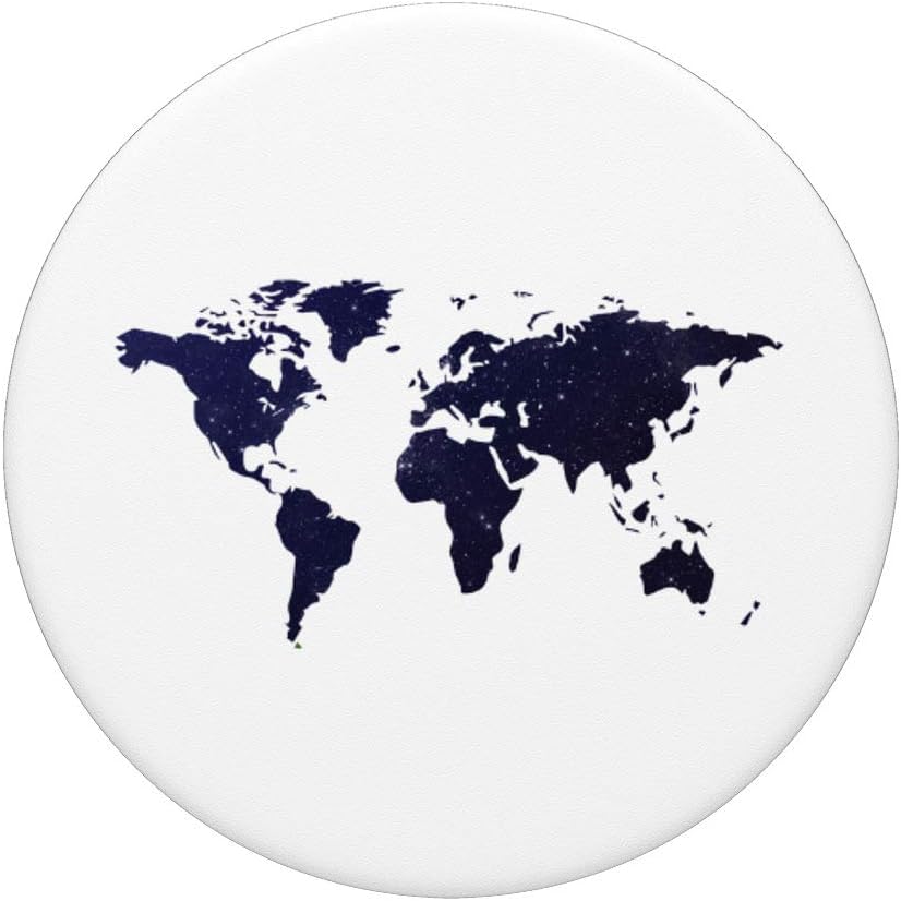 Earth Planet World Globe Space World Map PopSockets PopGrip: Swappable Grip for Phones & Tablets, Black - Image 4