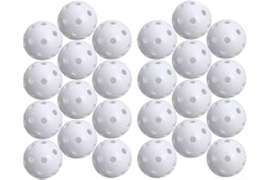 STOBOK 24pcs Perforated Play Balls Hollow Golf Practice Training Sports Balls for Outdoor(White)