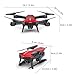 SZJJX RC Drones Foldable Remote Control Wifi Quadcopter FPV VR Helicopter 2.4GHz 6-Axis Gyro 4CH with Adjustable Wide Angle 2MP HD Camera RTF SJ60 (Red)