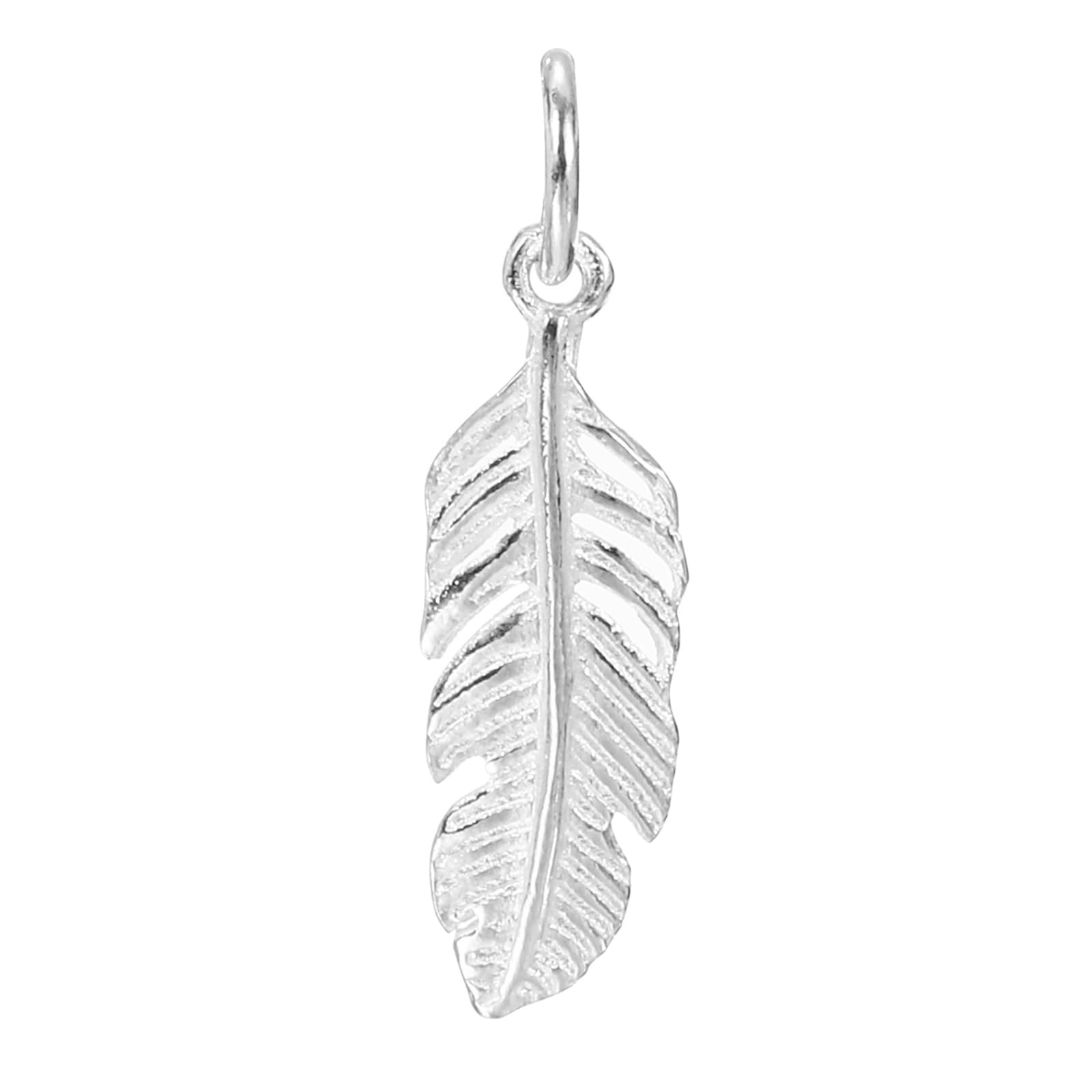 PATIKIL 1pcs Feather Charm, Mini Silver-Plated Feather Pendant Charm Bulk Silver-Plated DIY Dream Catcher for Making s s Craft, Silver Tone White