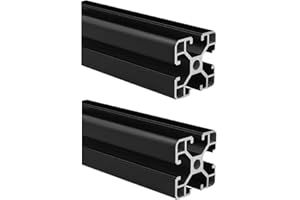 Kwweeoo 4040 Aluminum Extrusion T Slot 1000mm Long Black 2 Pack, Extruded Aluminum Profile T-Slot 40 Series European Standard Anodized Linear Rail 40 x 40 39.37" 2Pcs