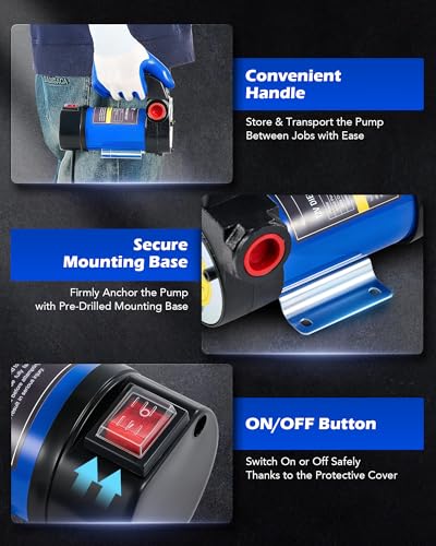 Orion Tech Motor Bomba de Transferencia Diesel Kit 12 V Volt DC Cebado Automático 45L/min de Aceite de Combustible w/Manguera