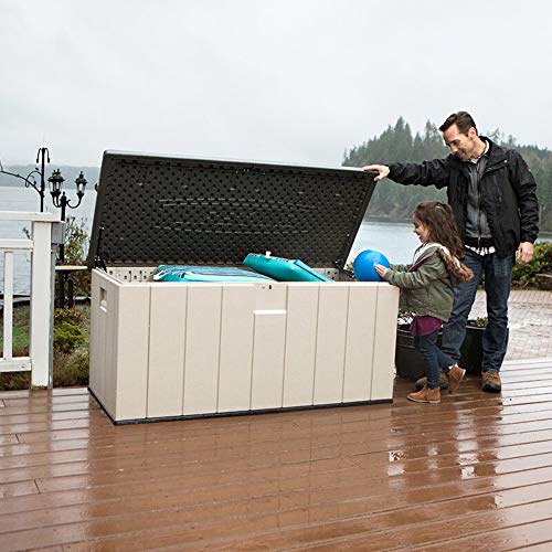 PQXOER Garten und Geräteschrank Außen Storage Box 150-Gallon Allwetter Wasserdichten Outdoor-Locker for Patio Rasen… – Bild 3