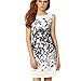 Summer Floral Printed Sleeveless Slim Fit Midi Sheath Tank Sun Dress (X-Large, Black)