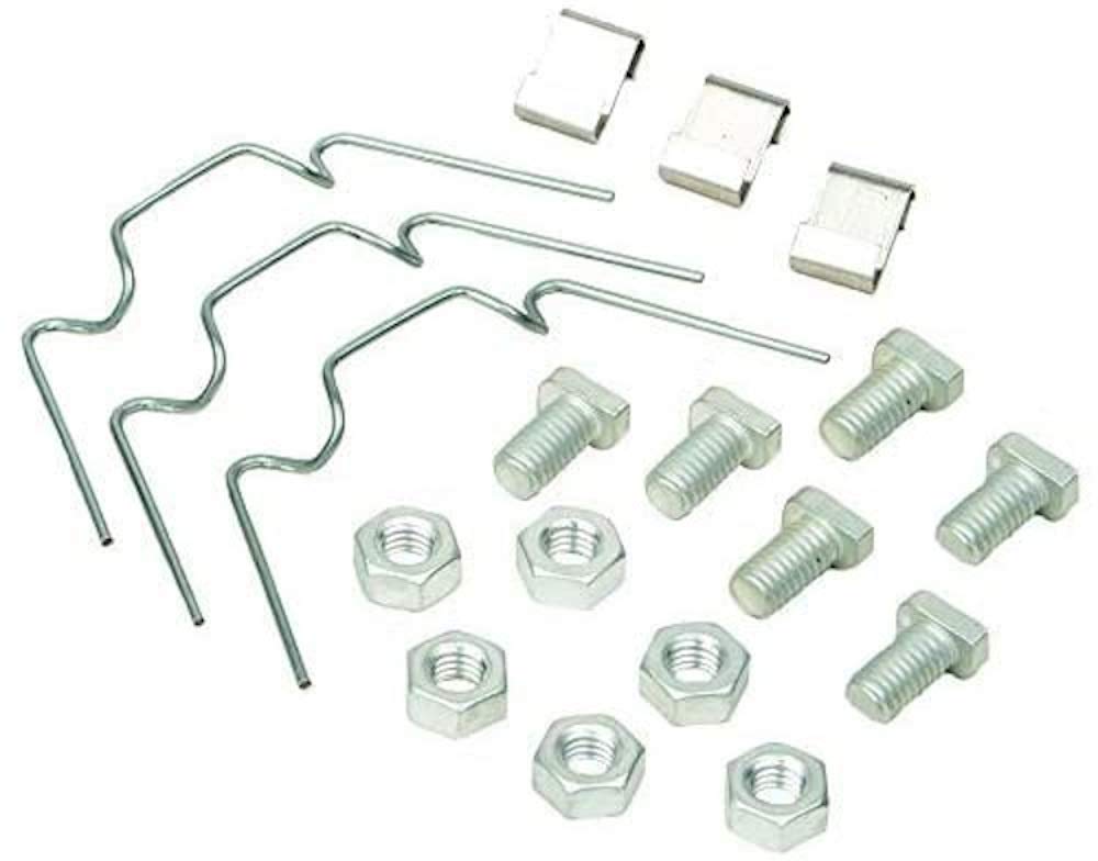 Merriway BH06787 (200 Pcs) Greenhouse Glazing Repair Service Kit, 50 Each of Aluminium Cropped Bolts & Nuts, Wire & Lap Type Clips - Pack of 200 Pieces