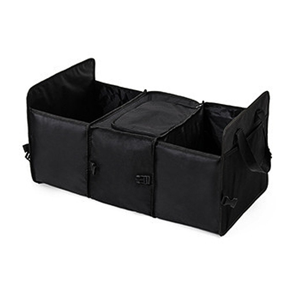 YIOVVOM Trunk Organizer - Best for Keeping All Truck Supplies Together, Rugged and Durable for Hauling Cargo, While Folding Flat for Easy Storage. Organizer for Car, SUV and Truck Black