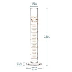 stonylab 1-Pack Graduated Cylinder, Borosilicate
