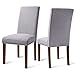 Merax PP036415 Set of 2 Fabric Dining Chairs with Copper Nails and Solid Wood Legs