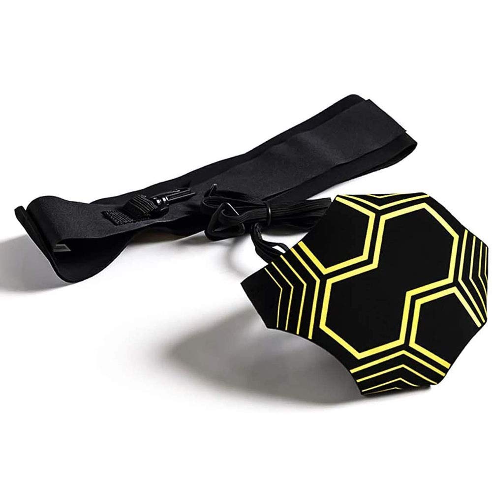 POFET Soccer Solo Skill Practice Training Aid, Football Kick Trainer, Sports Training Equipment, Training Aid Football Skills Improvement for Kids & Adults(Yellow&Black)