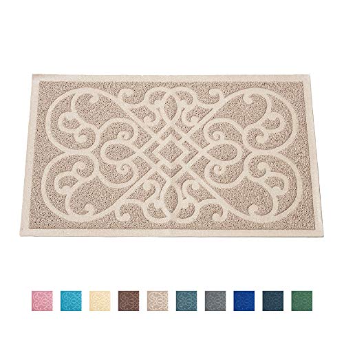 PetLike Cat Litter Mat Kitty Litter Mats for Tray Boxes, Kitty Litter Trapping Mat House Floors Clean (Tan)