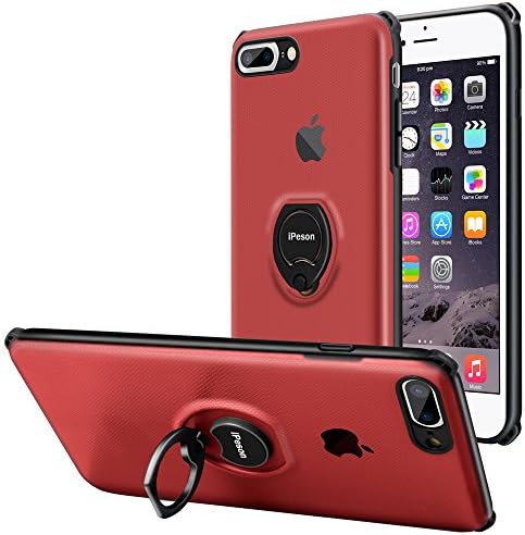 Iphone X 10 case，iPeson iPhone X 10 Case with 360 Degree Rotating Ring Holder,Ultra Slim Thin Hybrid Defender Duty Armor Dual Layer Protective Shell (Red- X 10)