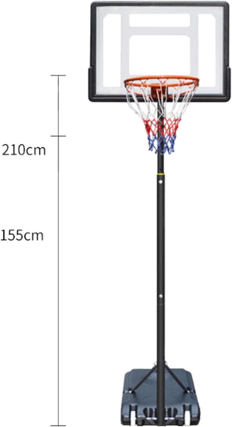 Children's Outdoor Basketball Hoop, Activity Wheel/PVC Rebound Board Can Lift Basketball Training Basketball Toy (155-210Cm)