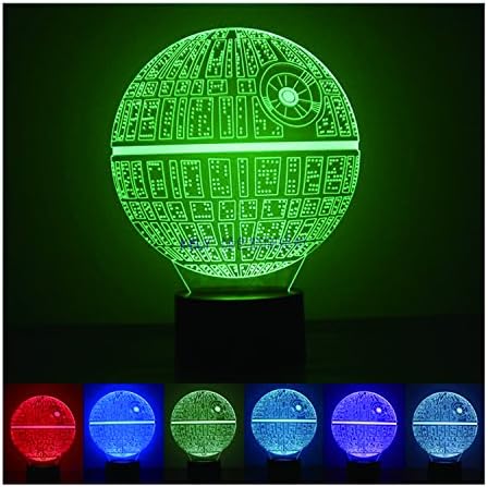 Acrylic Planet Light the Force Awakens Multi-Colored Table Lamp 3D Death Star Bulbing Light for Star Wars Fans