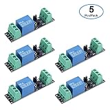 Icstation 3V 1 Channel Relay Power Switch Module with Optocoupler Opto Isolation High Level Trigger for IOT ESP8266 Development Board (Pack of 5)