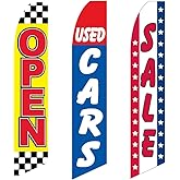Three Swooper Flag Combo Open Used Quality Cars Sale Red Yellow Black Blue White