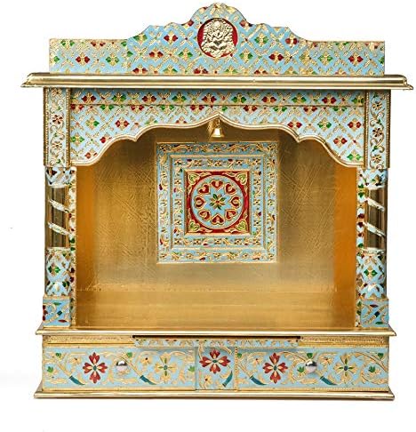 Puja Mandir - Wooden Temple 25" Meenakari Mandir - Fully Assembled