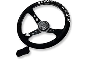 BULL BOOST PERFORMANCE Performance Steering Wheel 350mm Deep Dish 6 Bolt For JDM Sport Racing Steering Wheel Suede Horn Button Included