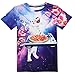 Idgreatim Teen Casual 3D Digital Printed Short Sleeve T-Shirt Tees Large