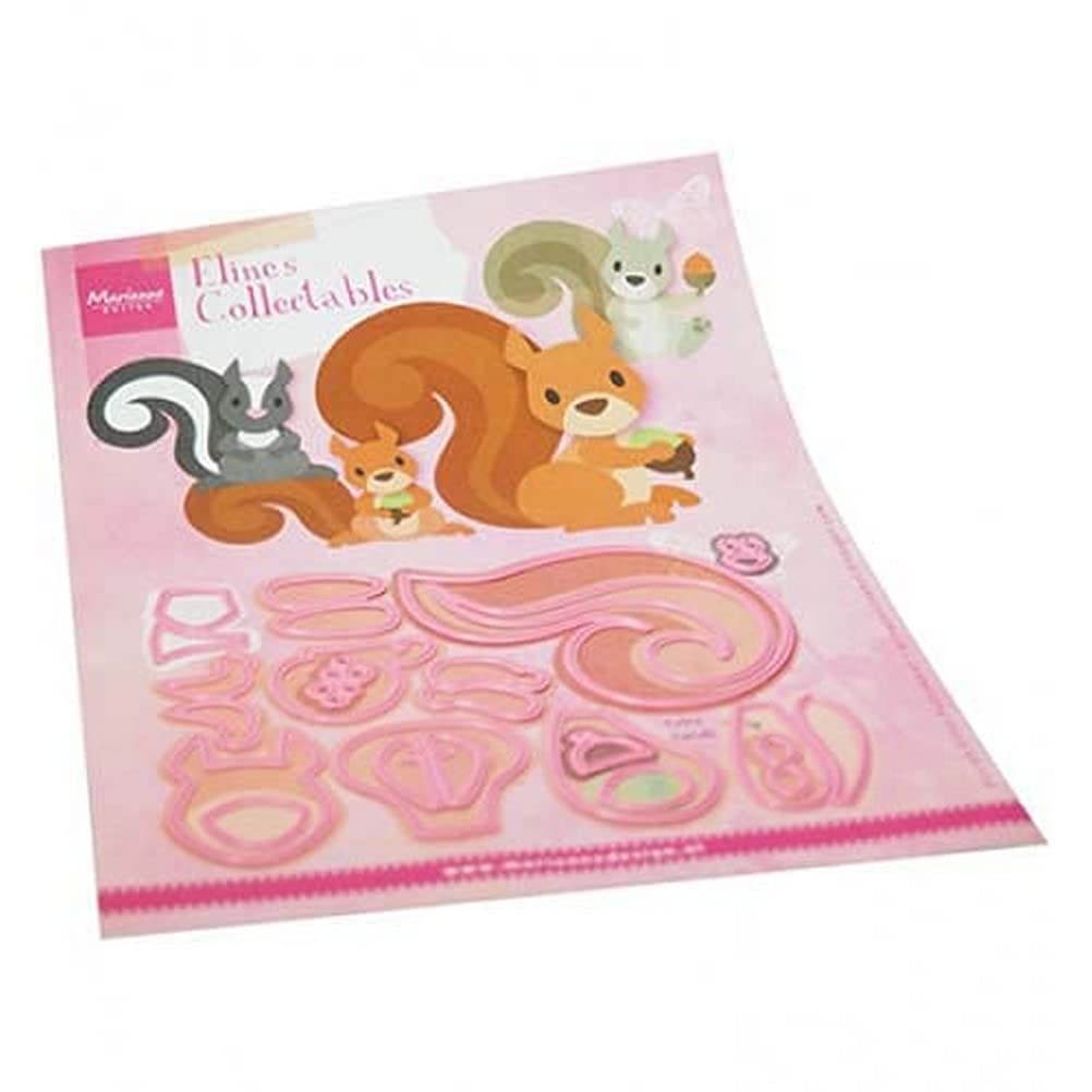 Marianne Design Collectables, Eline's Squirrel and Skunk, Intricate Designs and Embossed Details for Paper Crafts