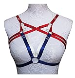 Jelinda Multicoloured Sexy Harness Bra Elastic Cage Bra Strappy Hollow Out Bra Bustier