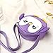 Kids Shoulder Bag Crossbody Purse Mini Cartoon Animal Preschool Messenger Handbag for Children Toddler Baby Girls Leekey (Penguin Purple)