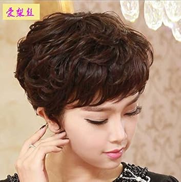 Amazon Com Whole Wig Short Hair Women Girls Female Middle Aged