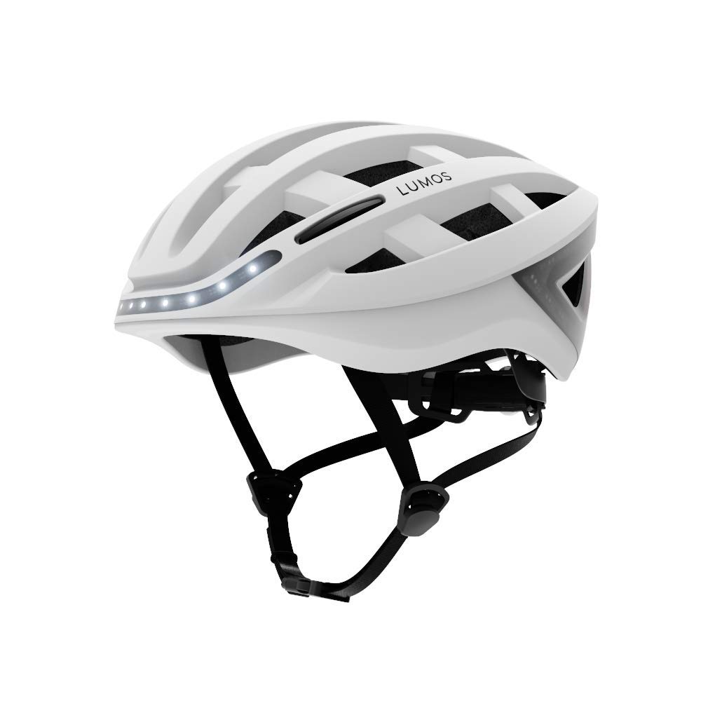Lumos Kickstart Smart Helmet (Jet White) | Bike Accessories | Adult: Men, Women | Front and Rear LED Lights | Turn Signals | Brake Lights | Bluetooth Connected