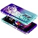 LG K30 Case, Phoenix Plus/Premier Pro LTE /K10 2018 /Xpression Plus/Harmony 2 w/[Tempered Glass Screen Protector], NageBee Glitter Liquid Quicksand Waterfall Floating Sparkle Cute Case -Aqua/Purple