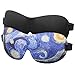 MoKo Eye Mask, [2 Pack] Contoured Sleep Mask for Women & Men, Soft Sleeping Eyeshade Blindfold with Adjustable Strap for Travel, Shift Work, Blocks Light - Black & Starry Night