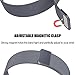 hooroor for Fitbit Ionic Bands Small and Large for Women Men, Fully Magnetic Closure Clasp Mesh Loop Milanese Stainless Steel Metal Band (Smoke Gray, Large)
