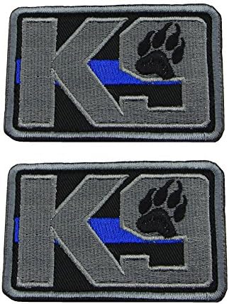 MEIKAI Set of 2 Service Dog /Ask to Pet/K9 Dog Embroidered Tactical Morale Velcro Patch Badge for Dog Harness &amp; Vest (K9 black)
