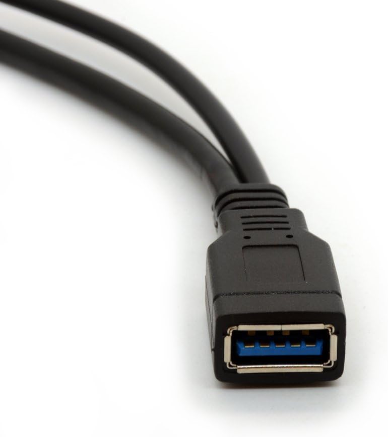 HUHANGGod USB 3.0 Cable Dual Power Cables Y Adapter Type A Lead Male to Female Extension Code 30cm, Black - Image 4