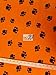 ORANGE BLACK ANIMAL PAW PRINT POLAR FLEECE FABRIC 60" WIDTH SOLD BY THE YARD 582
