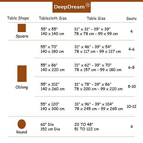 Deep Dream Tablecloths,Dyed Stripe Table Cloth,Cotton Linens Wrinkle Free Anti-Fading,Table Cover Decoration for Kitchen Dinning Party (Rectangle/Oblong, 55''x120'',10-12 Seats, White&Gray) - Thumbnail 6