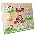 Professor Poplar’s Wooden Barnyard Peg Puzzle (8pcs.) - Wood Learning Puzzles for Toddlers and Kids, Animal Themed