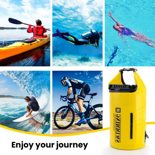 Dry Bag Rucksack Aufgerüstet,15L Wasserdichter Beutel,Wasserdichter Rucksack, Waterproof Packsack Wasserdicht,Wasserfeste Tasche für Reisen,Kanu,Outdoor Camping,Trekking,Wandern,Wassersportarten