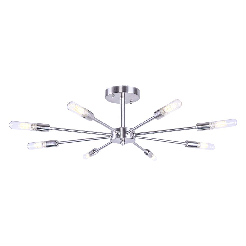 Oyi Nordic Ceiling Light Chandelier Lamp 8 Light Clear Glass