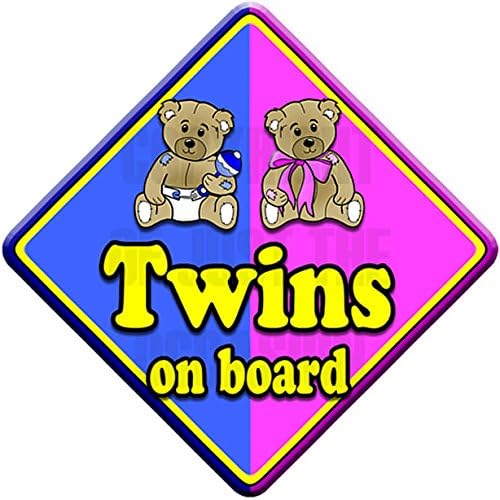 TED Twins BOY & Girl Non Personalised Novelty Baby on Board car Sign