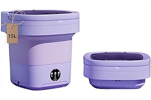 GRINCHAT Portable washing machine,Mini Washer,15L upgraded large capacity foldable Washer.Deep cleaning of underwear, baby clothes and other small clothes.Suitable for apartments, dormitories, hotels.(Purple)