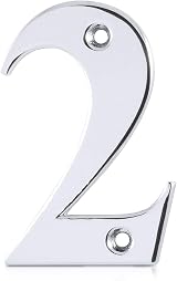 XFORT Polished Chrome Front Door Number 2 for All Door Types view 1