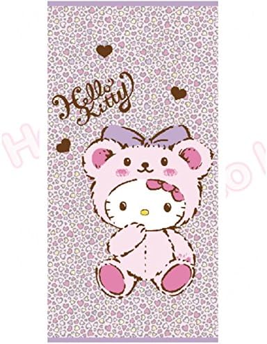 Kitty Lovely Beach Towel 30" X 60" 100% cotton bath shower Pink Leopard Pattern