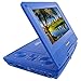 KORAMZI 7 inch Portable DVD Player with Rechargeable Battery, SD Card Slot and USB Port Swivel and Fold Portable DVD/CD/MP3 Player with Matching Color Headphones AC/DC Adapter (Blue)- PDVD777