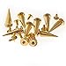 RUBYCA 25MM 20 Sets Large Metal Big Tree Spikes and Studs Metallic Screw-Back for DIY Leather-Craft Gold Color