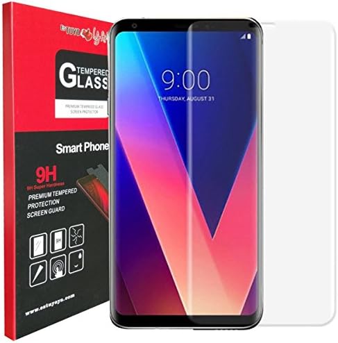 LG V30 Screen Protector, Estuyoya 3D Tempered Glass [Full Coverage] Ultra Resistant [9H Hardness] LG V30 [Curved Edges] Shockproof – Transparent