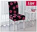 Deisy Dee Colorful Polyester Stretchable Removable Washable Dining Chair Covers Seats Slipcover for Wedding Party Hotel C036 (1, Lips)