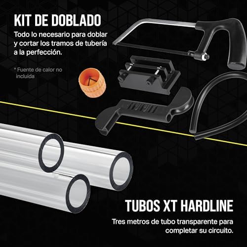 Hydro X Series iCUE Link XH405i Kit de Refrigeración Personalizada - Bloque de Refrigeración Líquida para CPU XC7 Elite - Bomba XD5 Elite D5 Res - 3 Ventiladores QX120 RGB - Gris