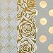 Designer Wrapping Paper by MERRI | Gold Gift Wrap for Christmas, Birthday, Wedding, Mothers Day, Valentine's Day & Baby Shower | Set of 3 - Gold Foil Pokka Dot, Rose and Diamond Design | 30 X 120 inch