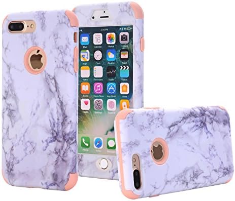 iPhone 7 Plus Case, AOKER [Marble Design] Slim Dual Layer Anti-Scratch &amp;Fingerprint ShockProof Clear Bumper Matte TPU Soft Rubber Silicone Protective Case Fit for Apple iPhone 7 Plus (Rosegold)
