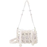 SHESRA Luxury Pearl Bag Chain Bag Purse Evening Bags, Artificial Pearl Clutch Handmade Bags for Party Wedding Bridal Travel 17
